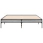 vidaXL Estructura cama madera ingeniería metal gris Sonoma 140x190 cm vidaXL Estructura cama madera ingeniería metal gris Sonoma 140x190 cm