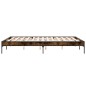 vidaXL Estructura cama madera ingeniería metal roble ahumado 140x200cm