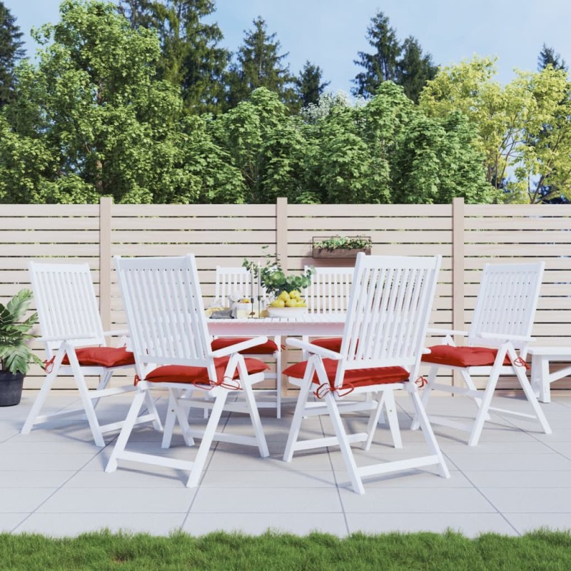 vidaXL Cojines de silla de jardín 6 uds tela Oxford rojo 40x40x7 cm vidaXL Cojines de silla de jardín 6 uds tela Oxford rojo 40x40x7 cm