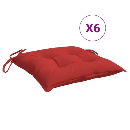 vidaXL Cojines de silla de jardín 6 uds tela Oxford rojo 40x40x7 cm