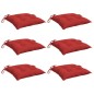 vidaXL Cojines de silla de jardín 6 uds tela Oxford rojo 40x40x7 cm vidaXL Cojines de silla de jardín 6 uds tela Oxford rojo 40x40x7 cm