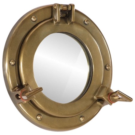 vidaXL Espejo de ojo de buey de pared aluminio y vidrio Ø23 cm