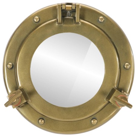 vidaXL Espejo de ojo de buey de pared aluminio y vidrio Ø23 cm