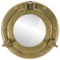 vidaXL Espejo de ojo de buey de pared aluminio y vidrio Ø23 cm