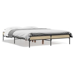 vidaXL Estructura cama madera ingeniería metal roble Sonoma 120x190 cm