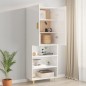 vidaXL Armario de pared colgante blanco brillante 69,5x34x90 cm