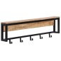 vidaXL Perchero madera maciza de mango rugosa 87x10x27 cm vidaXL Perchero madera maciza de mango rugosa 87x10x27 cm