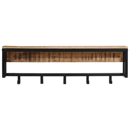 vidaXL Perchero madera maciza de mango rugosa 87x10x27 cm