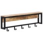 vidaXL Perchero madera maciza de mango rugosa 87x10x27 cm vidaXL Perchero madera maciza de mango rugosa 87x10x27 cm