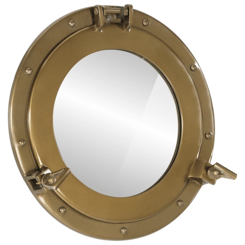 vidaXL Espejo de ojo de buey de pared aluminio y vidrio Ø38 cm vidaXL Espejo de ojo de buey de pared aluminio y vidrio Ø38 cm