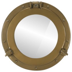 vidaXL Espejo de ojo de buey de pared aluminio y vidrio Ø38 cm
