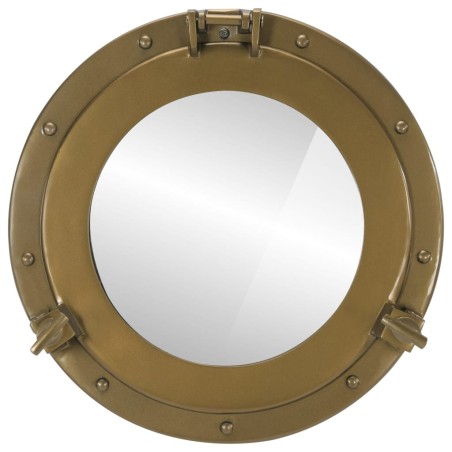 vidaXL Espejo de ojo de buey de pared aluminio y vidrio Ø38 cm