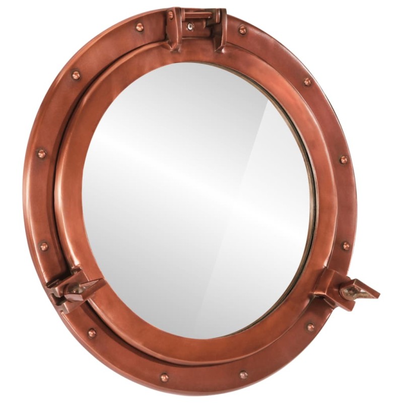 vidaXL Espejo de ojo de buey de pared aluminio y vidrio Ø50 cm vidaXL Espejo de ojo de buey de pared aluminio y vidrio Ø50 cm