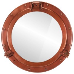 vidaXL Espejo de ojo de buey de pared aluminio y vidrio Ø50 cm