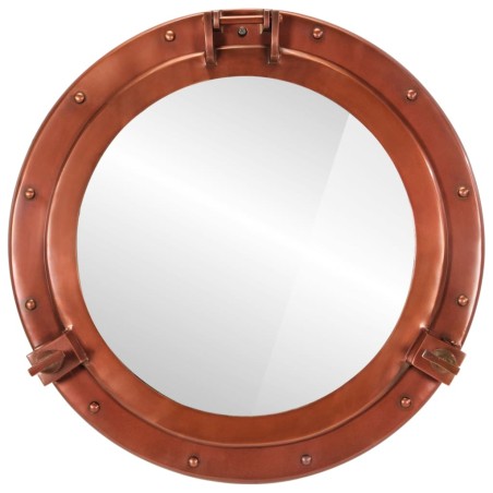 vidaXL Espejo de ojo de buey de pared aluminio y vidrio Ø50 cm