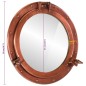 vidaXL Espejo de ojo de buey de pared aluminio y vidrio Ø50 cm vidaXL Espejo de ojo de buey de pared aluminio y vidrio Ø50 cm