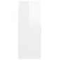 vidaXL Armario de pared colgante blanco brillante 69,5x34x90 cm