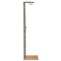 vidaXL Ducha de exterior ratán PE y madera acacia gris 50x55x224 cm