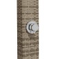 vidaXL Ducha de exterior ratán PE y madera acacia gris 50x55x224 cm