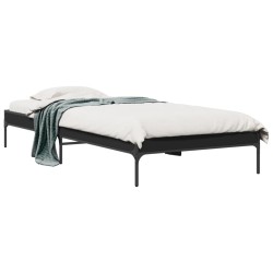 vidaXL Estructura de cama madera de ingeniería y metal negra 90x190 cm