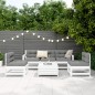 vidaXL Juego de sofás de jardín 6 piezas madera maciza pino blanco vidaXL Juego de sofás de jardín 6 piezas madera maciza pino blanco