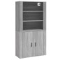 vidaXL Aparador alto de madera contrachapada gris Sonoma vidaXL Aparador alto de madera contrachapada gris Sonoma