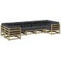 vidaXL Set de sofás jardín 7 pzas con cojines madera pino impregnada vidaXL Set de sofás jardín 7 pzas con cojines madera pino impregnada