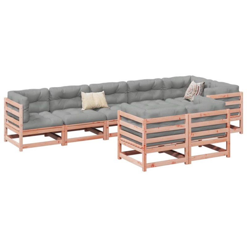 vidaXL Set de sofás jardín 8 pzas con cojines madera de abeto Douglas vidaXL Set de sofás jardín 8 pzas con cojines madera de abeto Douglas