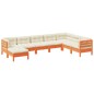 vidaXL Set de sofás jardín 8 pzas con cojines madera pino marrón cera vidaXL Set de sofás jardín 8 pzas con cojines madera pino marrón cera