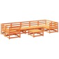 vidaXL Juego de sofás de jardín 8 pzas madera maciza pino marrón cera vidaXL Juego de sofás de jardín 8 pzas madera maciza pino marrón cera