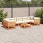 vidaXL Juego de sofás de jardín 8 pzas madera maciza pino marrón cera vidaXL Juego de sofás de jardín 8 pzas madera maciza pino marrón cera