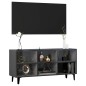 vidaXL Mueble de TV con patas de metal gris brillante 103,5x30x50 cm