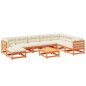 vidaXL Set de sofás jardín 9 pzas con cojines madera pino marrón cera vidaXL Set de sofás jardín 9 pzas con cojines madera pino marrón cera