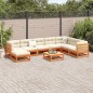 vidaXL Set de sofás jardín 9 pzas con cojines madera pino marrón cera vidaXL Set de sofás jardín 9 pzas con cojines madera pino marrón cera