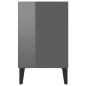 vidaXL Mueble de TV con patas de metal gris brillante 103,5x30x50 cm