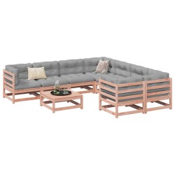 vidaXL Set de sofás jardín 9 pzas con cojines madera de abeto Douglas