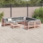 vidaXL Set de sofás jardín 9 pzas con cojines madera de abeto Douglas vidaXL Set de sofás jardín 9 pzas con cojines madera de abeto Douglas