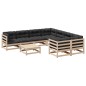 vidaXL Juego de sofás de jardín 9 pzas con cojines madera maciza pino vidaXL Juego de sofás de jardín 9 pzas con cojines madera maciza pino