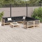 vidaXL Juego de sofás de jardín 9 pzas con cojines madera maciza pino vidaXL Juego de sofás de jardín 9 pzas con cojines madera maciza pino