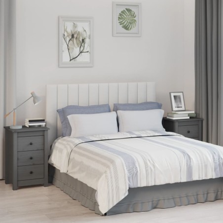 vidaXL Mesitas de noche 2 uds madera maciza de pino gris 40x35x61,5 cm