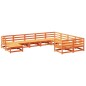 vidaXL Juego de sofás de jardín 10 pzas madera maciza pino marrón cera vidaXL Juego de sofás de jardín 10 pzas madera maciza pino marrón cera