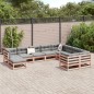 vidaXL Set de sofás de jardín 10 pzas con cojines madera abeto Douglas vidaXL Set de sofás de jardín 10 pzas con cojines madera abeto Douglas