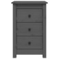 vidaXL Mesitas de noche 2 uds madera maciza de pino gris 40x35x61,5 cm vidaXL Mesitas de noche 2 uds madera maciza de pino gris 40x35x61,5 cm