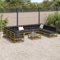 vidaXL Set de sofás jardín 10 pzas con cojines madera pino impregnada vidaXL Set de sofás jardín 10 pzas con cojines madera pino impregnada