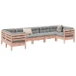vidaXL Set de sofás jardín 7 pzas con cojines madera abeto Douglas vidaXL Set de sofás jardín 7 pzas con cojines madera abeto Douglas