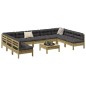 vidaXL Set de sofás jardín 10 pzas con cojines madera pino impregnada vidaXL Set de sofás jardín 10 pzas con cojines madera pino impregnada