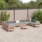 vidaXL Set de sofás jardín 11 pzas con cojines madera de abeto Douglas vidaXL Set de sofás jardín 11 pzas con cojines madera de abeto Douglas