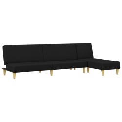 vidaXL Juego de sofás 2 piezas tela negro