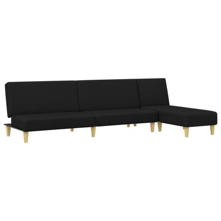 vidaXL Juego de sofás 2 piezas tela negro