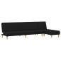 vidaXL Juego de sofás 2 piezas tela negro vidaXL Juego de sofás 2 piezas tela negro